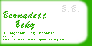 bernadett beky business card